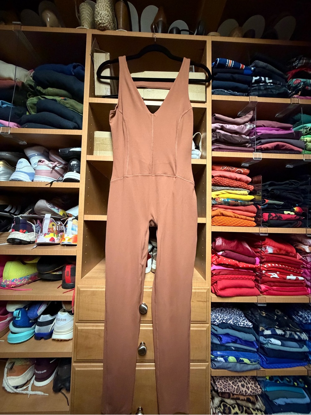 FP Movement by Free People Rust Jumpsuit with V-Neck